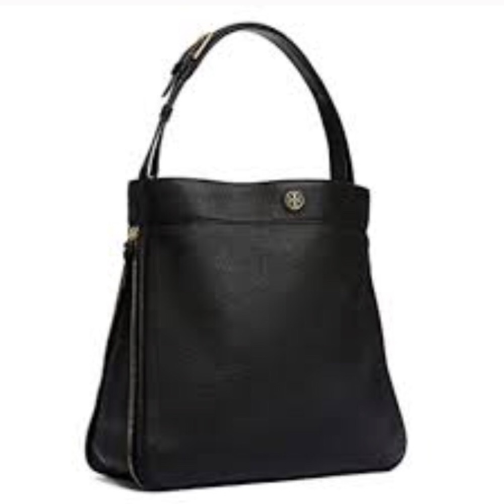 Tory Burch black leather pebbled purse